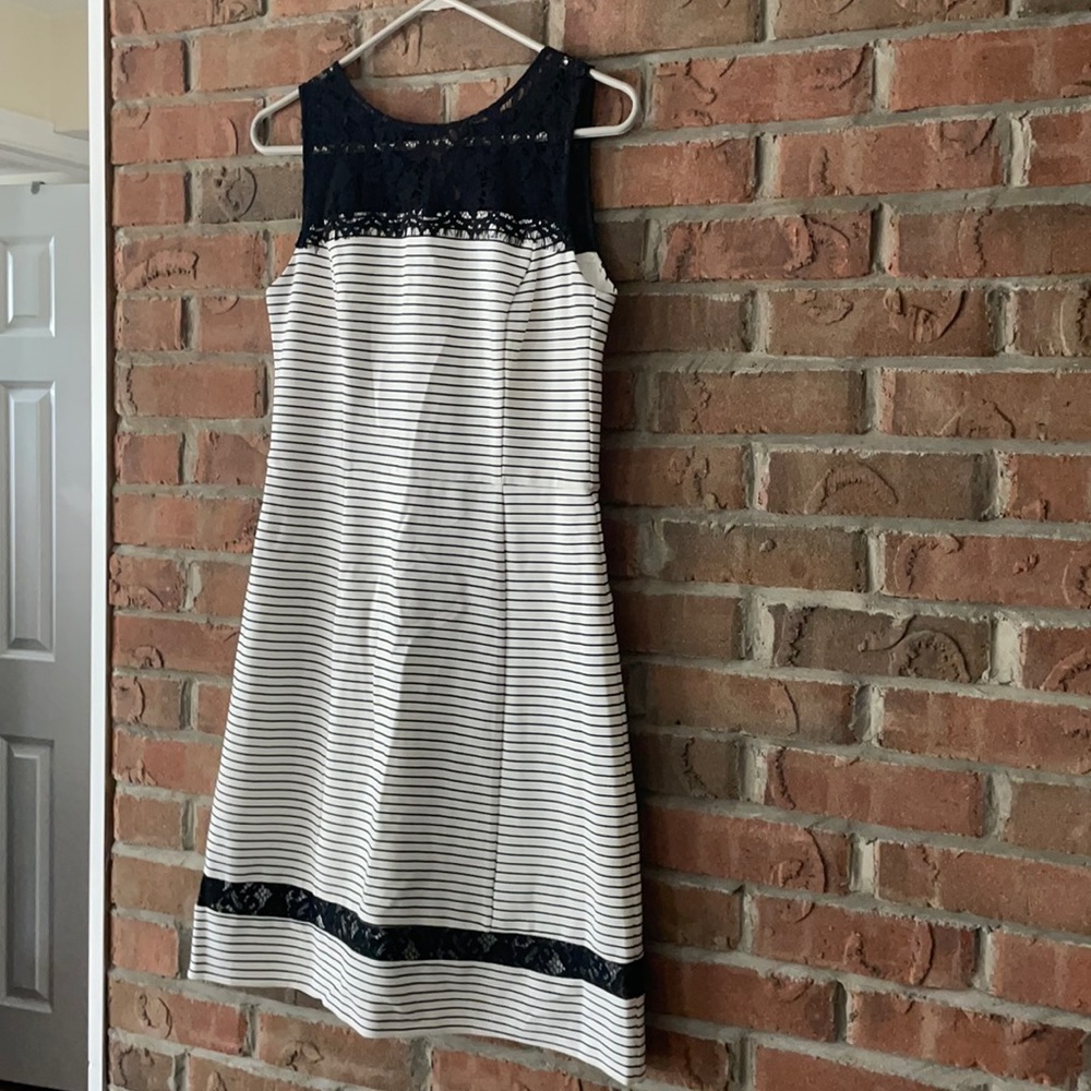 Black and white A line dress